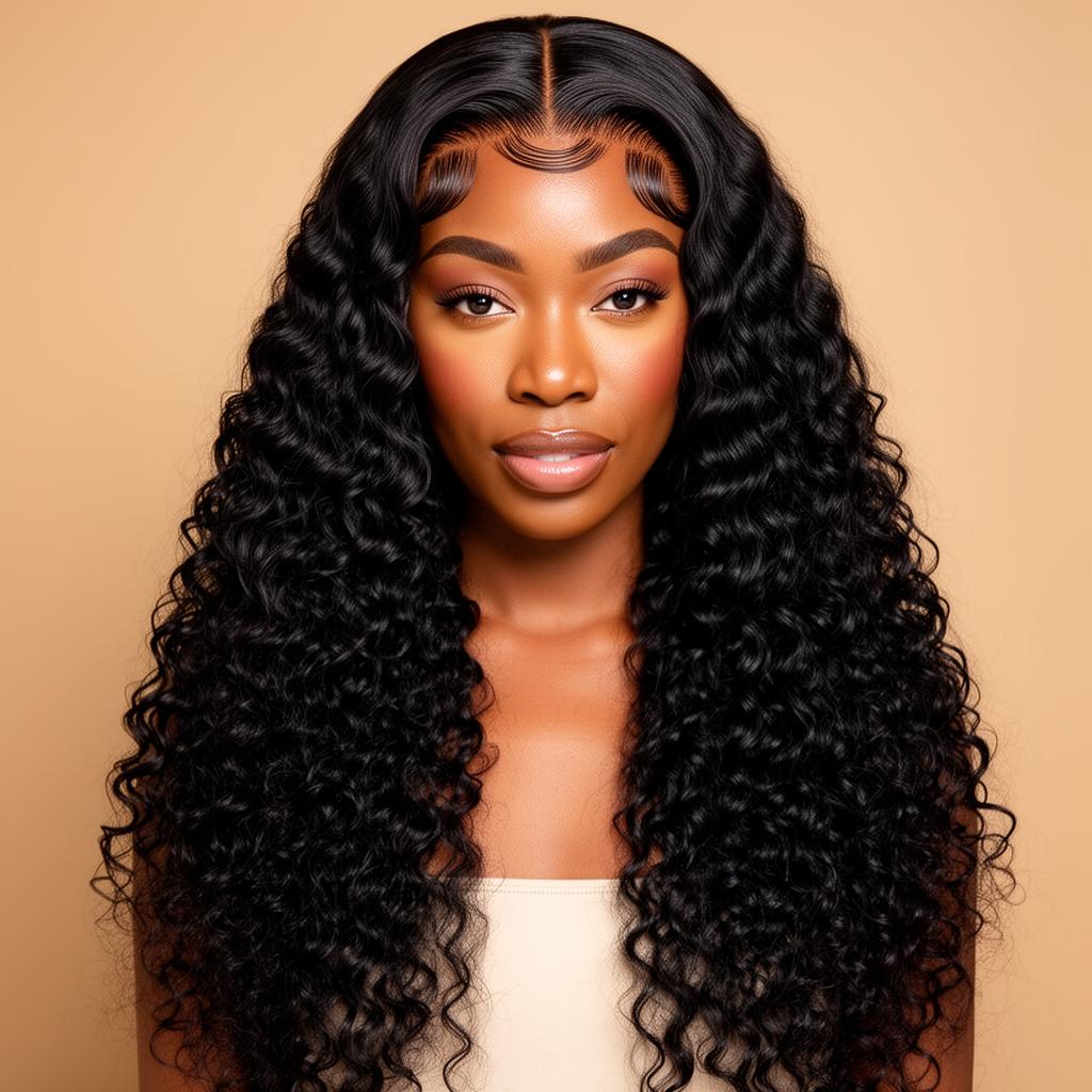 Deep Wave Natural Black Wig — 13x6 HD Lace · Colour 1B